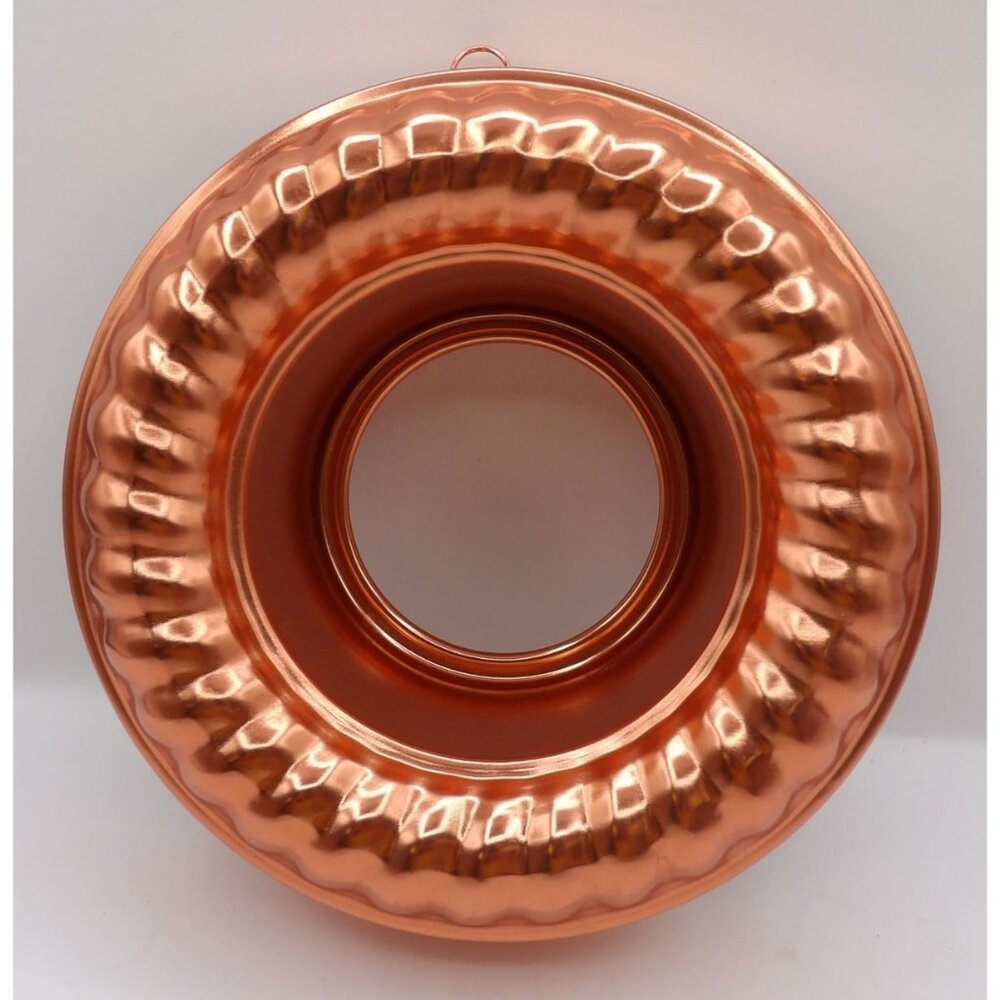 VTG. Mirro Copper Gelatin Mold 6 Cup Round Ring With Hanging Loop